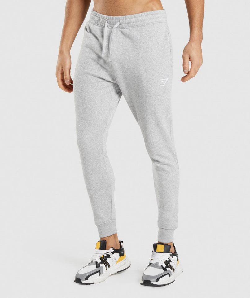 Men\'s Gymshark Crest Jogger Light Grey | CA 86DA13